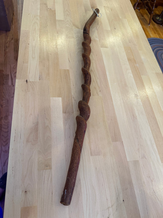 Vintage Naturally Vine-Twisted Wood Walking Stick Spiral Hiking Staff