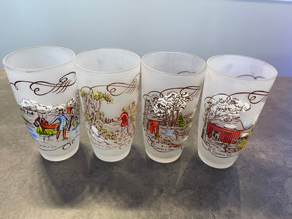 Set of 4 Ives and Currier Glasses