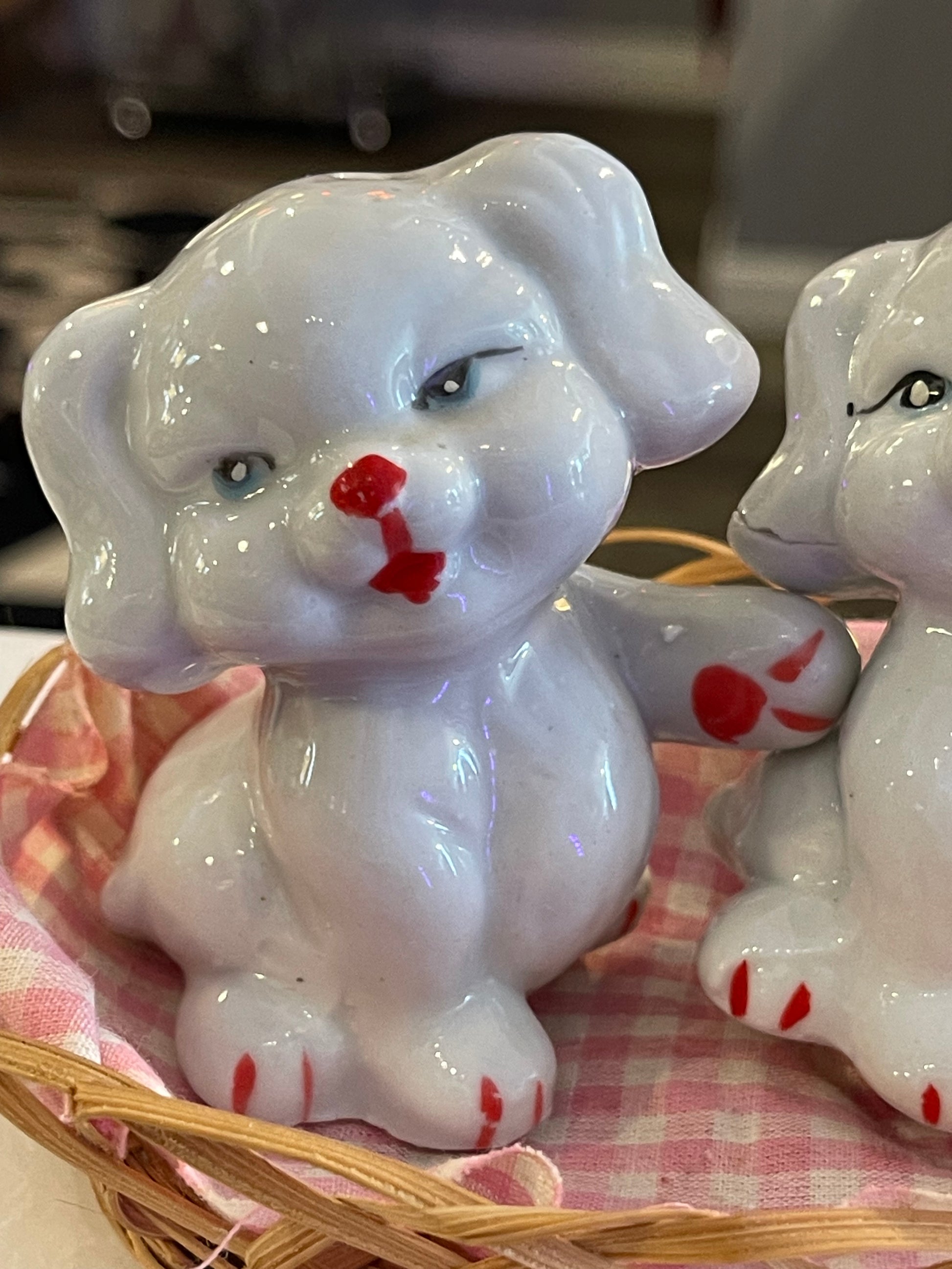 Basket of Puppies Salt and Pepper Shakers
