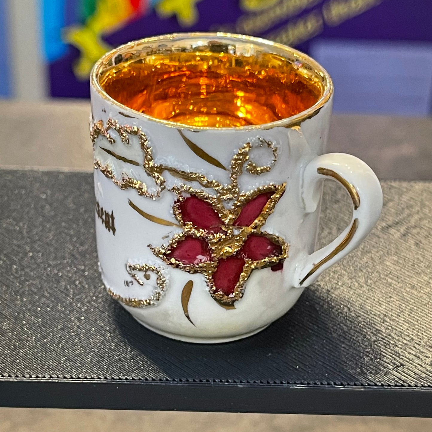 Victorian Souvenir Demitasse A Present Cup