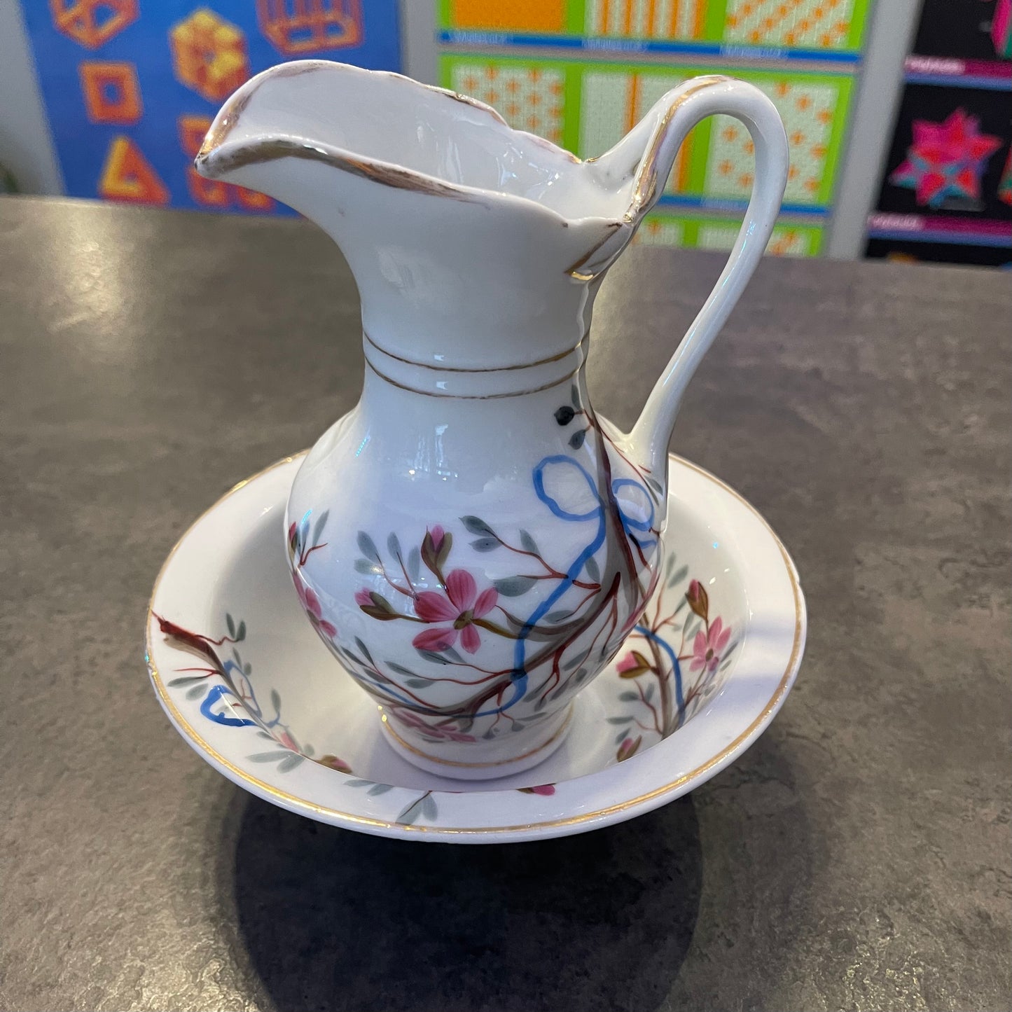 Small Porcelain Pitcher with Basin Set
