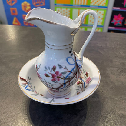 Small Porcelain Pitcher with Basin Set