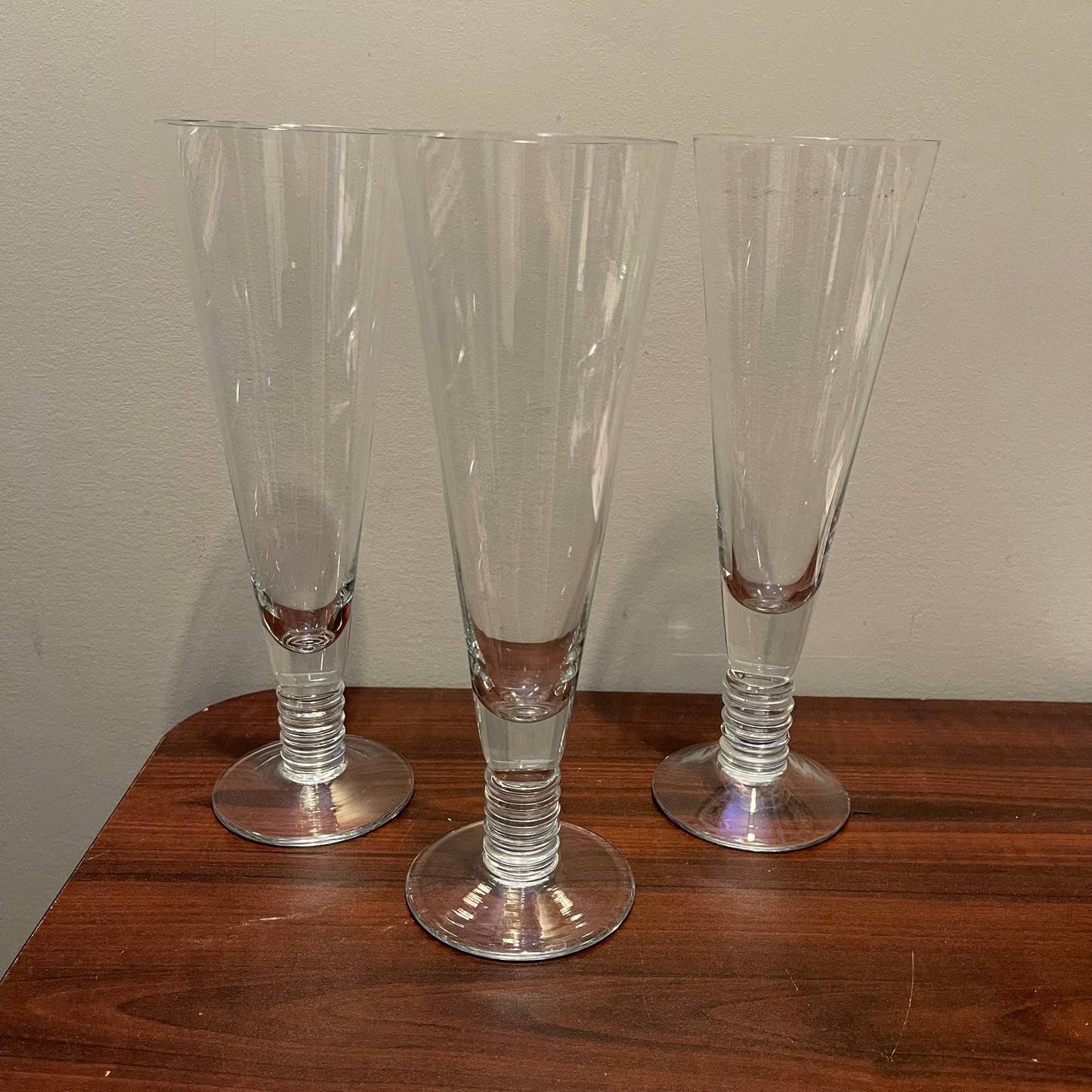 Set of 3 Crystal Pilsner Glasses