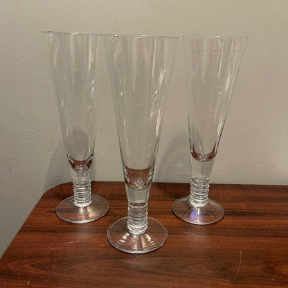 Set of 3 Crystal Pilsner Glasses