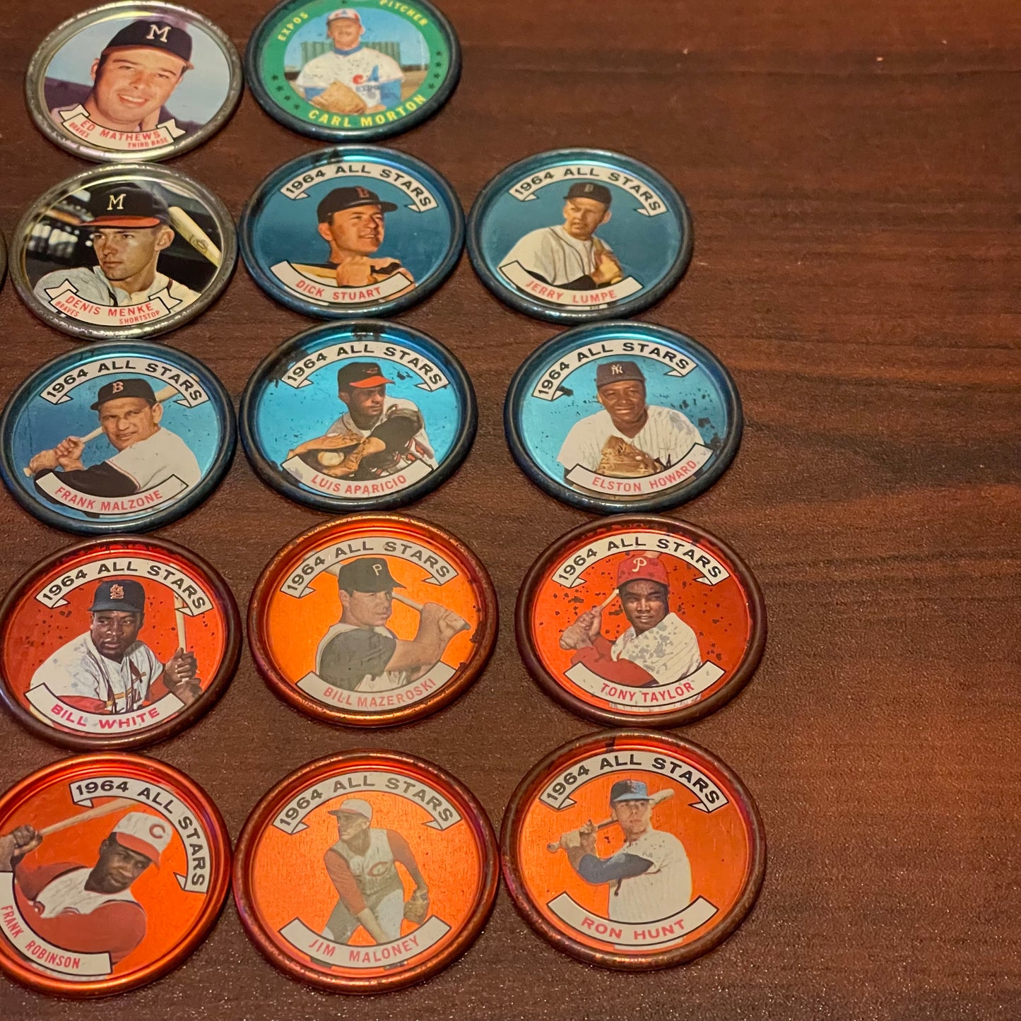 Lot of 18 Topps Baseball Coins 1964