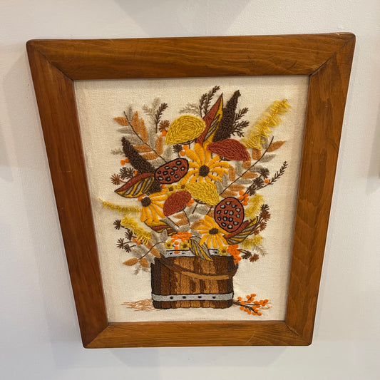 Framed Crewel Embroidery