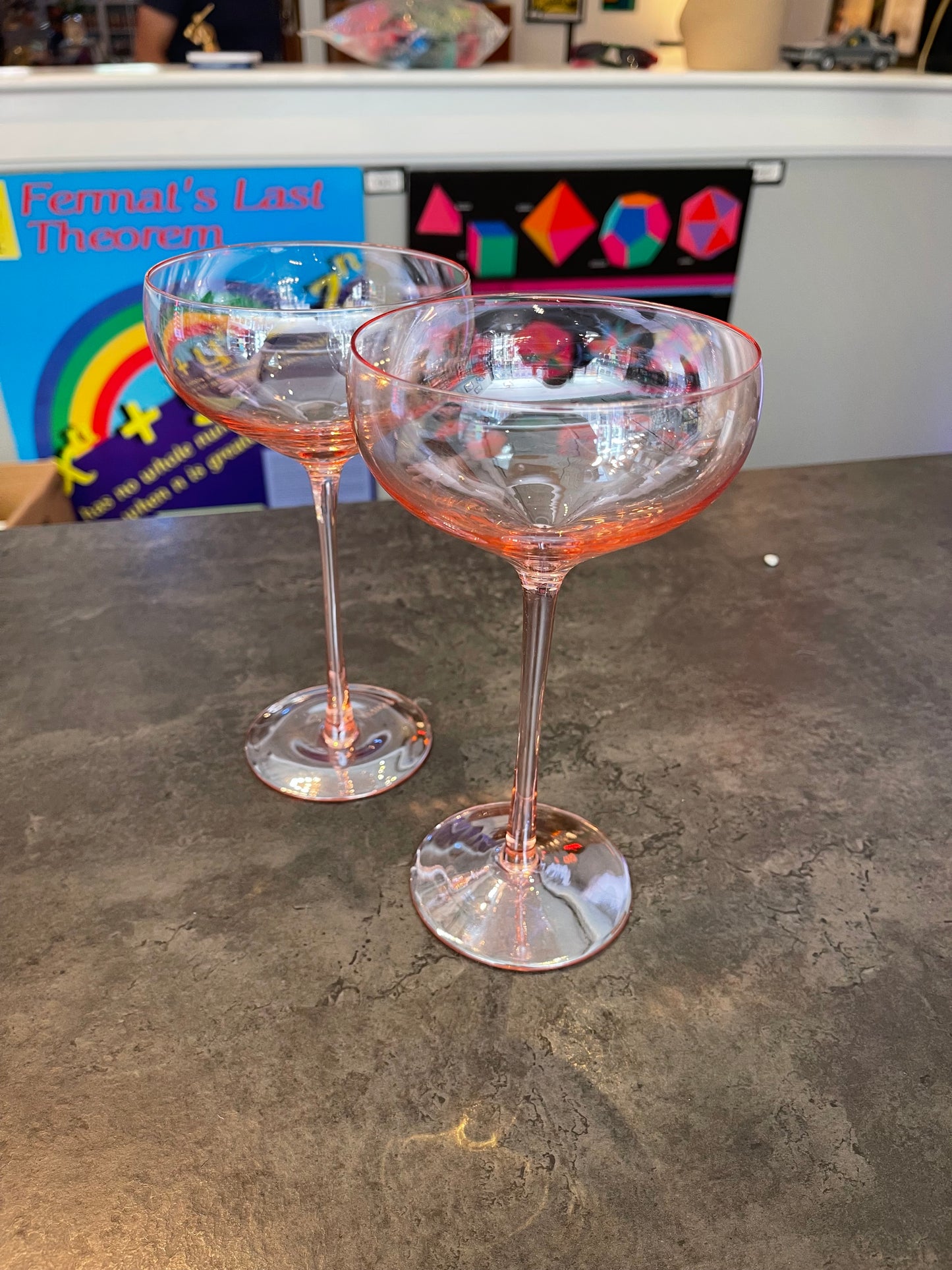 Pair of Mikasa Pink Coupe Glasses