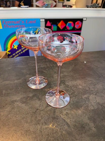 Pair of Mikasa Pink Coupe Glasses