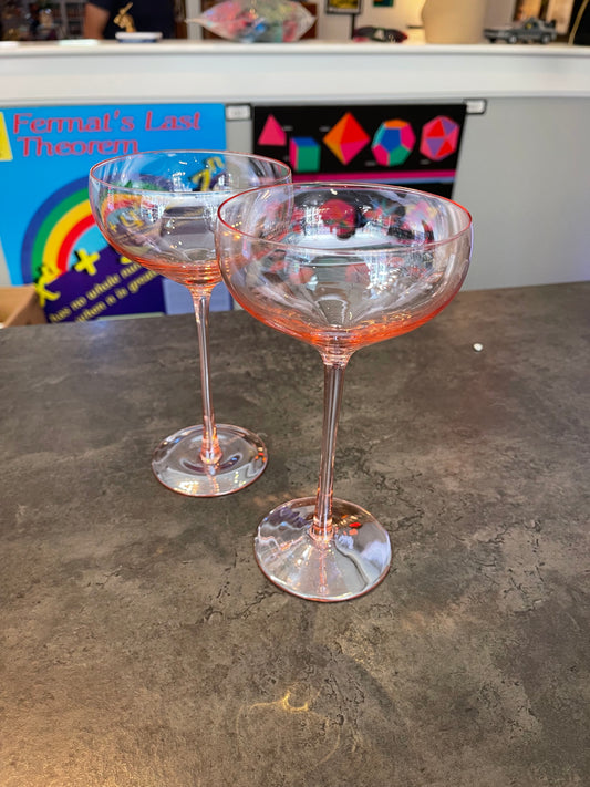 Pair of Mikasa Pink Coupe Glasses