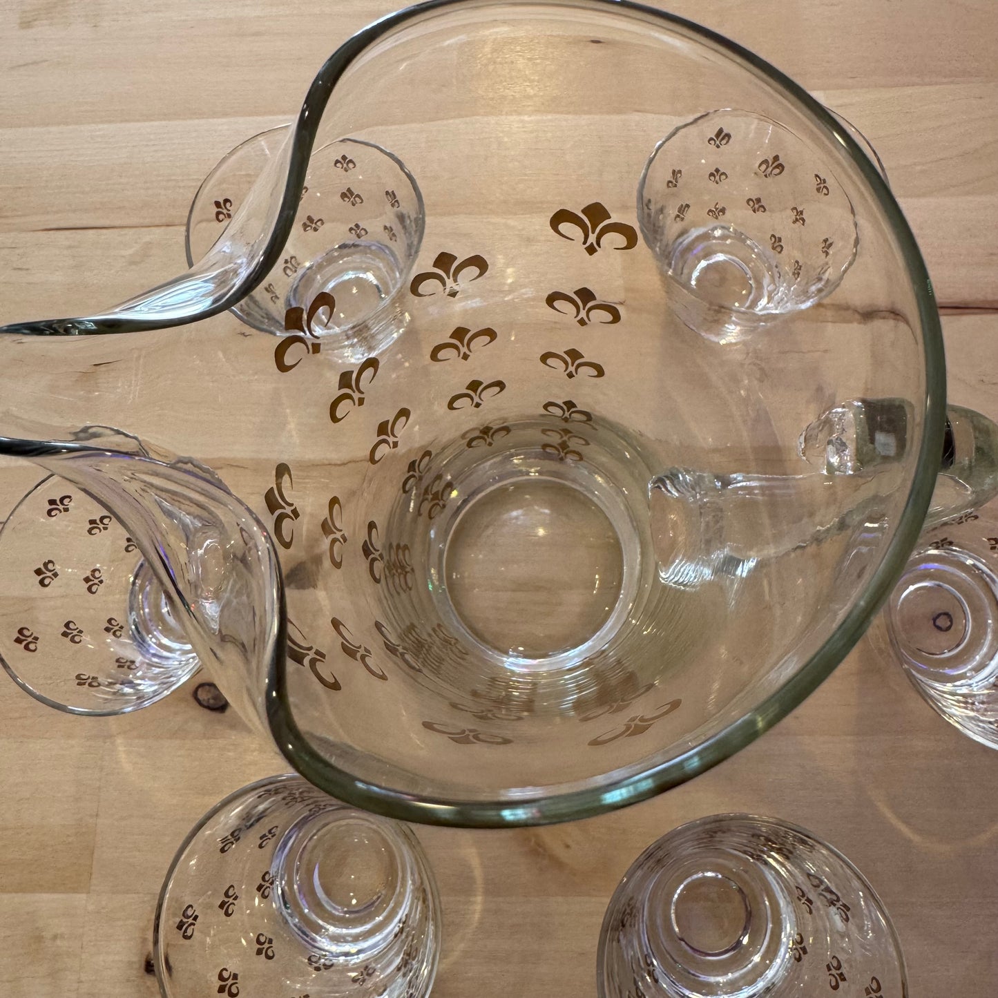 7-Piece Gold Fleur De Lis Cocktail Set