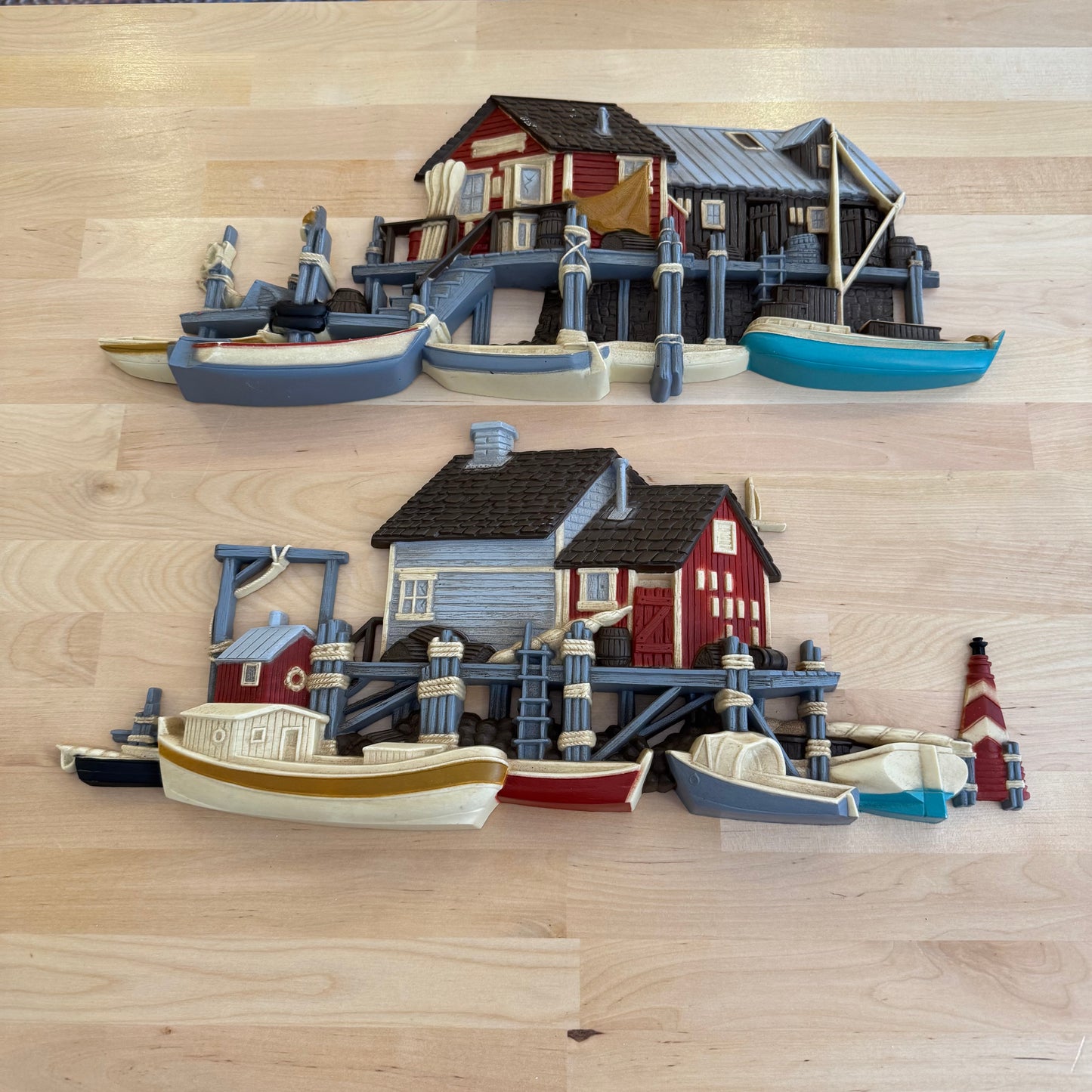 Pair of Burwood Products 3D Nautical Wall Hanging Art