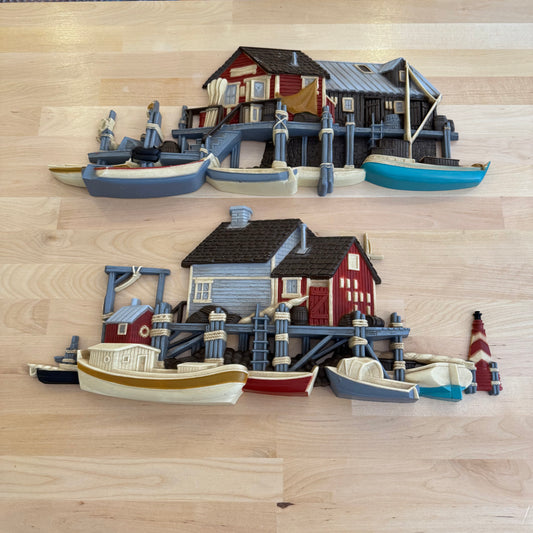Pair of Burwood Products 3D Nautical Wall Hanging Art