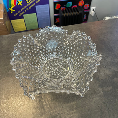 Duncan Miller Glass Hobnail Ruffle Bowl