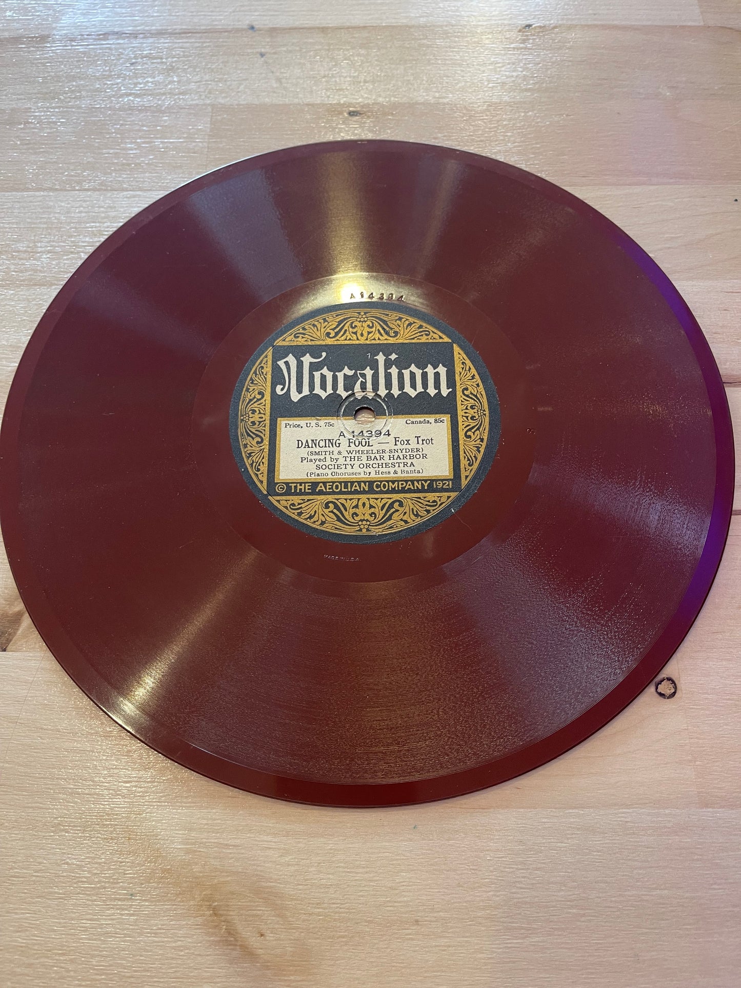 78 RPM Shellac Record