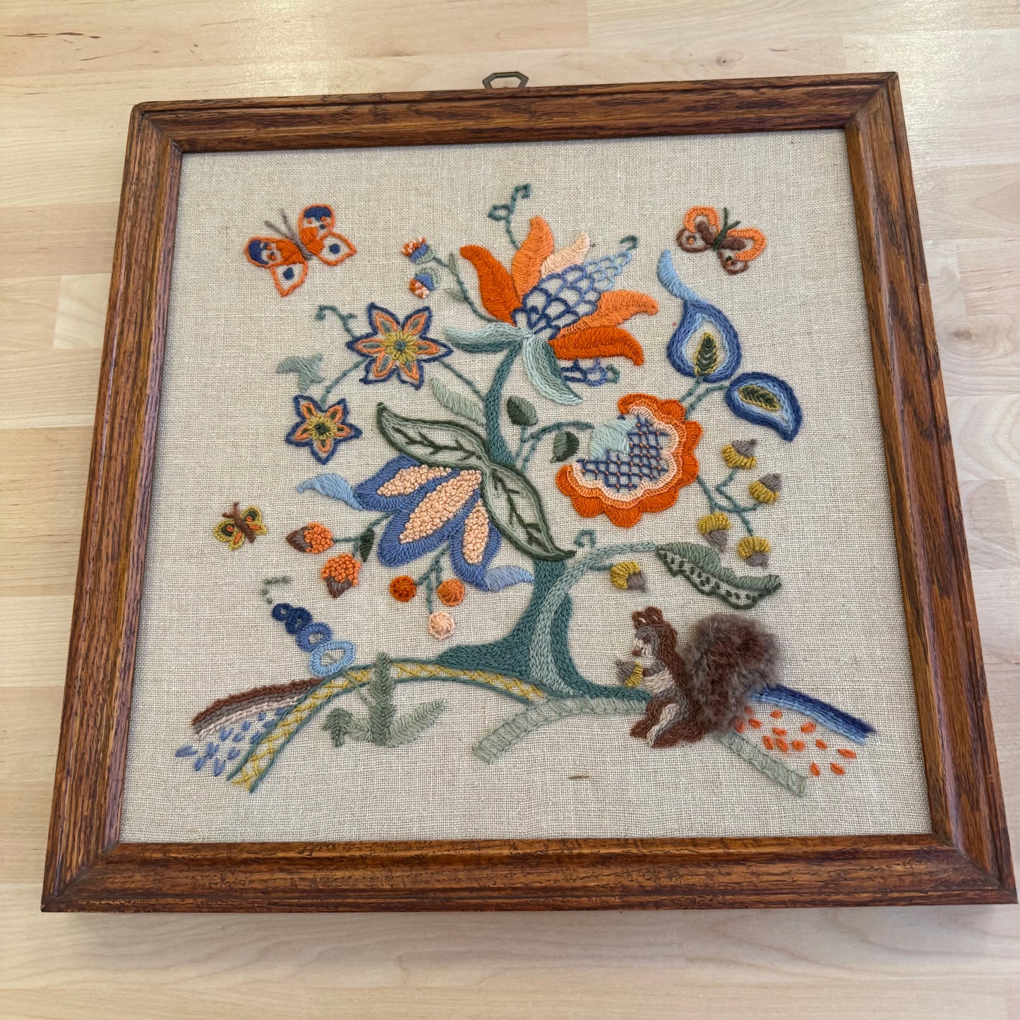 Floral Squirrel Needlepoint Embroidery
