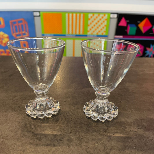 Set of 2 Imperial Glass Candlewick Cordial Glasses