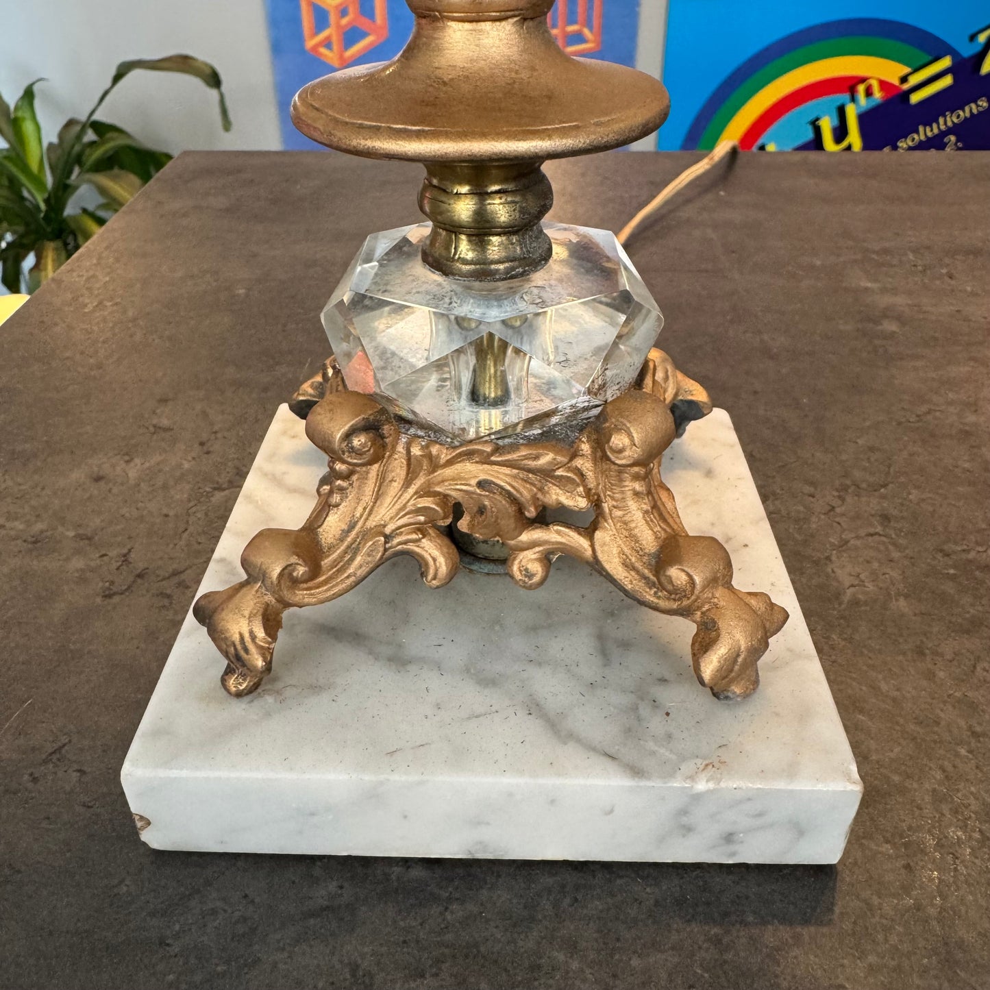 Hollywood Regency Crystal Table Lamp