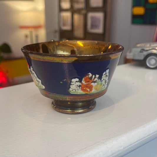 Allertons Longton Pottery Luster Copper Relief Teacup