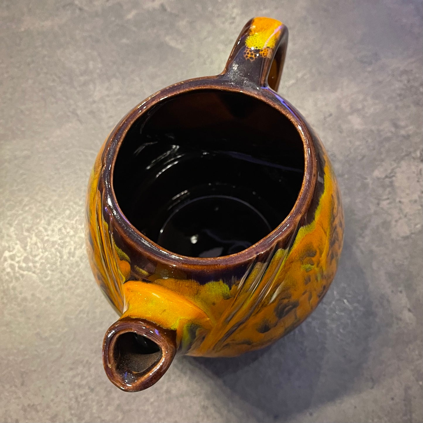 Brown and Orange Glazed Teapot