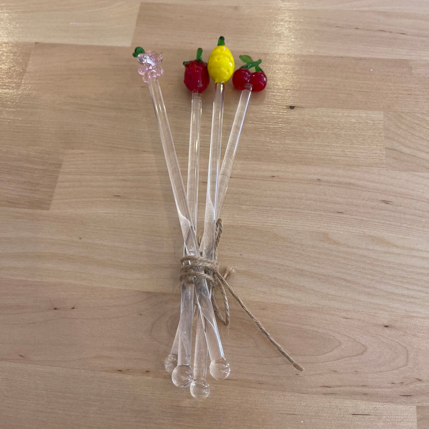 Set of 4 Blown Glass Stirrers