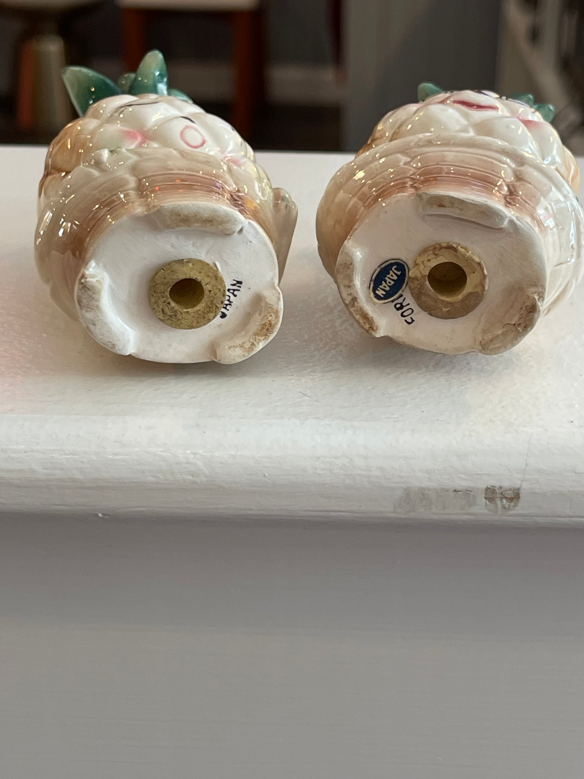 Anthropomorphic Pineapple Salt and Pepper Shakers