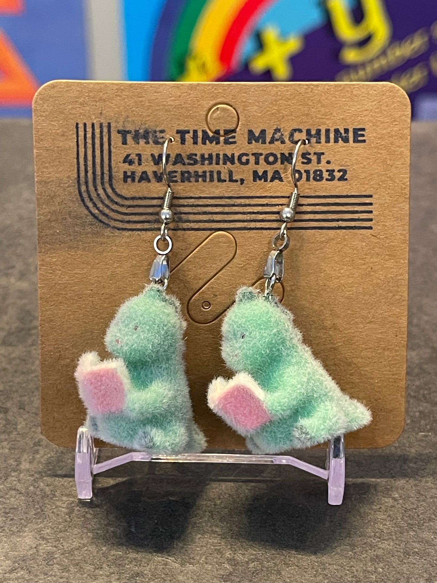Fuzzy Dino Earrings