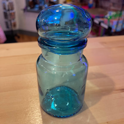 5.5” Blue Bubble Top Apothecary Jar