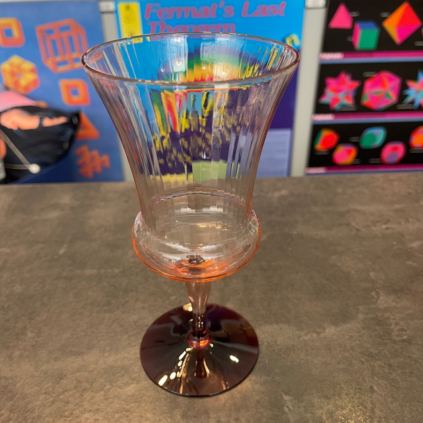 Set of 6 Utility Glassworks Pink Goblets