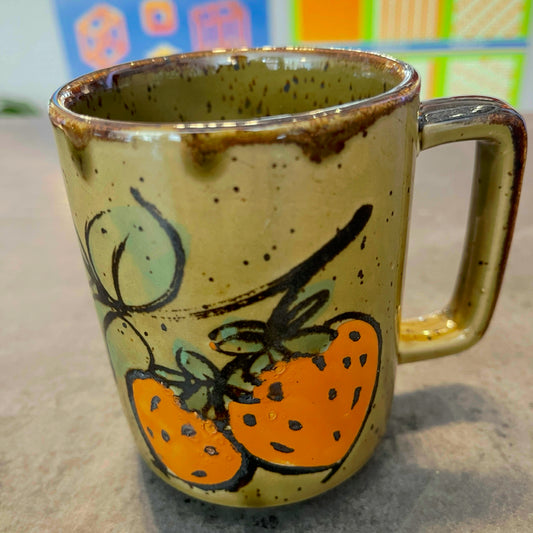 Japanese Stoneware Strawberry Mug