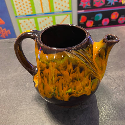 Brown and Orange Glazed Teapot