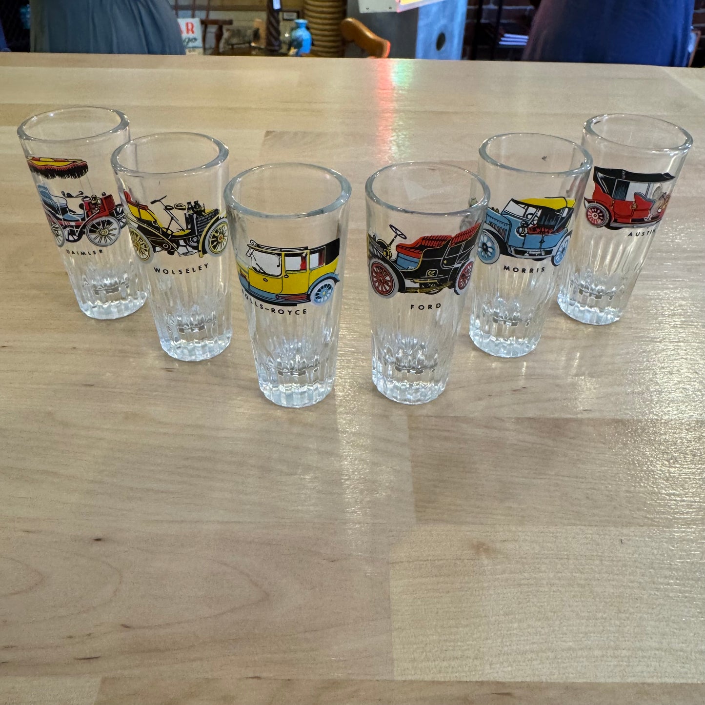 Vintage 1950s Classic Car Shot Glasses - Set of 6