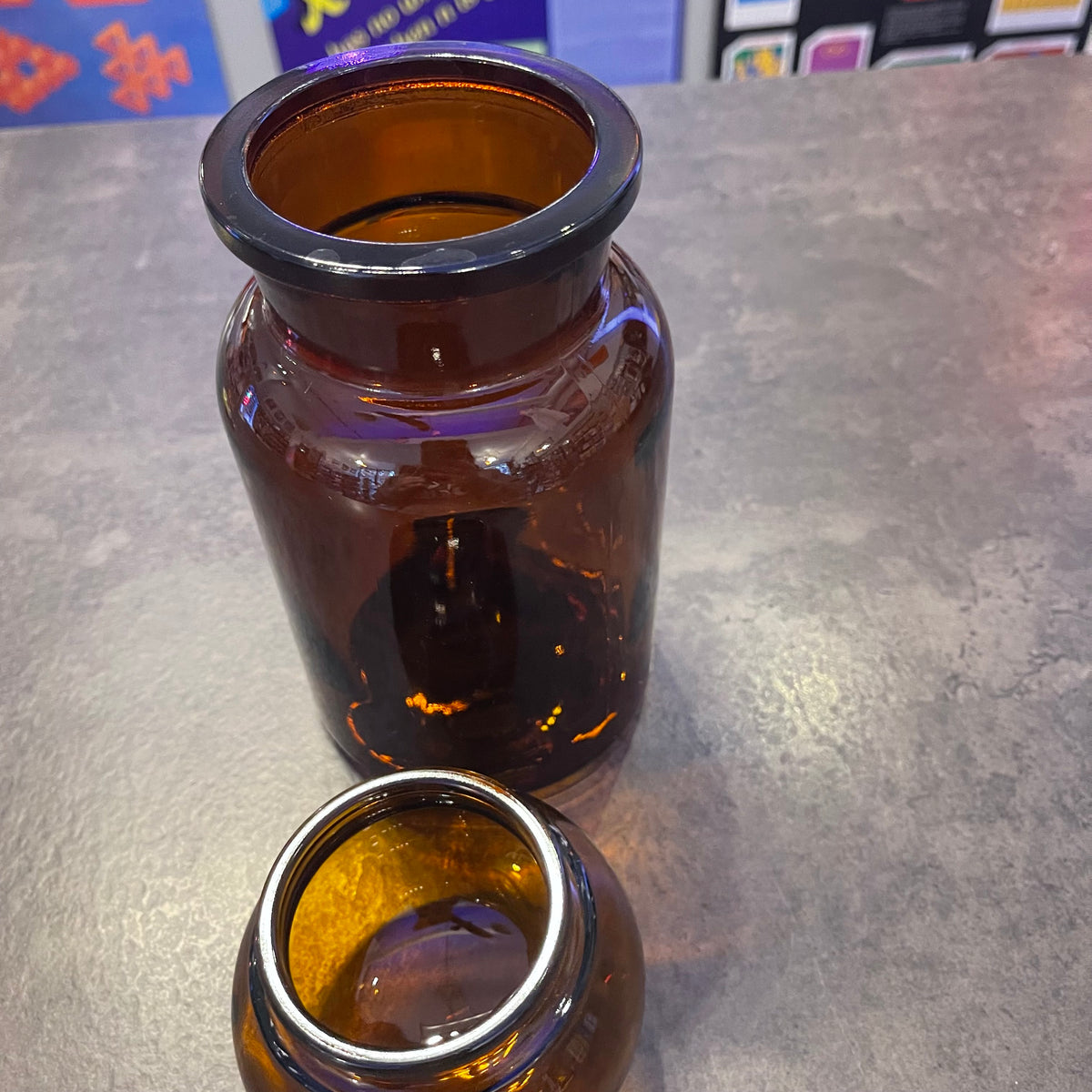 9” Brown Bubble Top Apothecary Jar 2