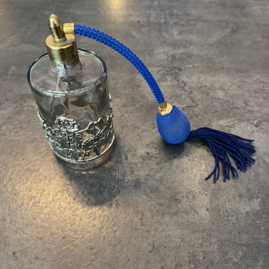 Vintage-Style Glass Perfume Atomizer Bottle with Blue Bulb & Tassel