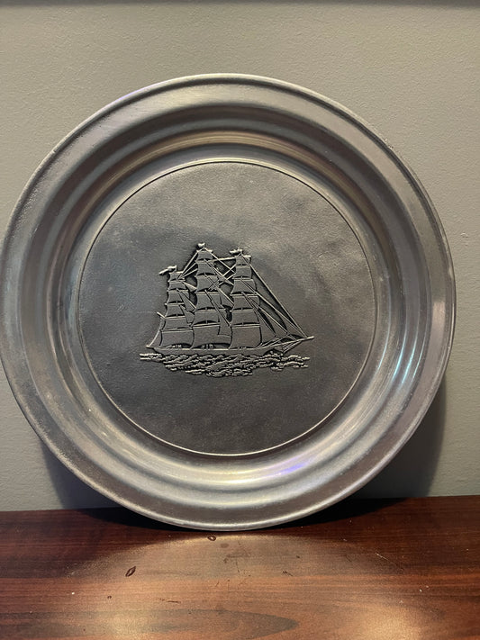 Pewter Tall Ship Charger
