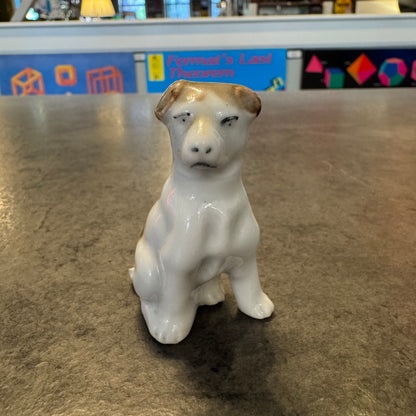 3" Porcelain Dog w/ Tan Spots Made in Japan