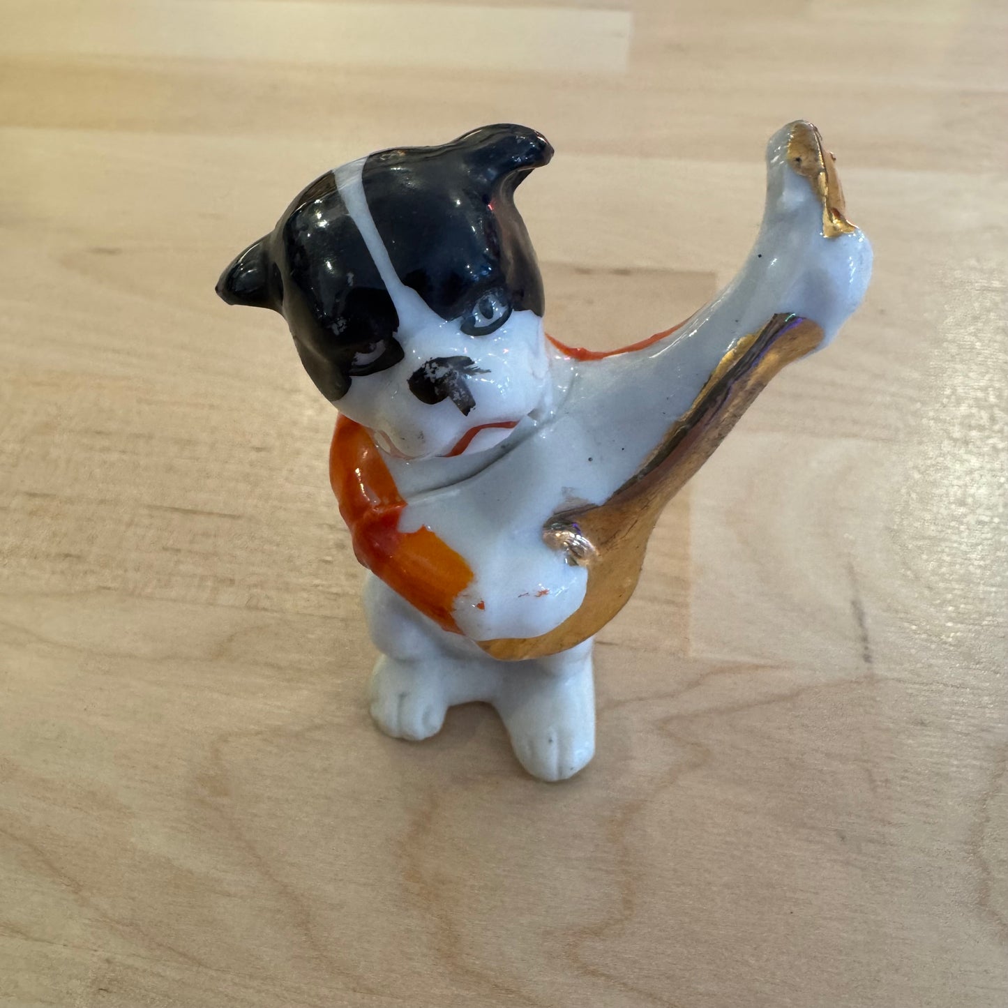 Doggy with the Gold Guitar Figurine