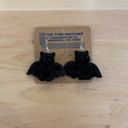 Fuzzy Flying Kitty Earrings