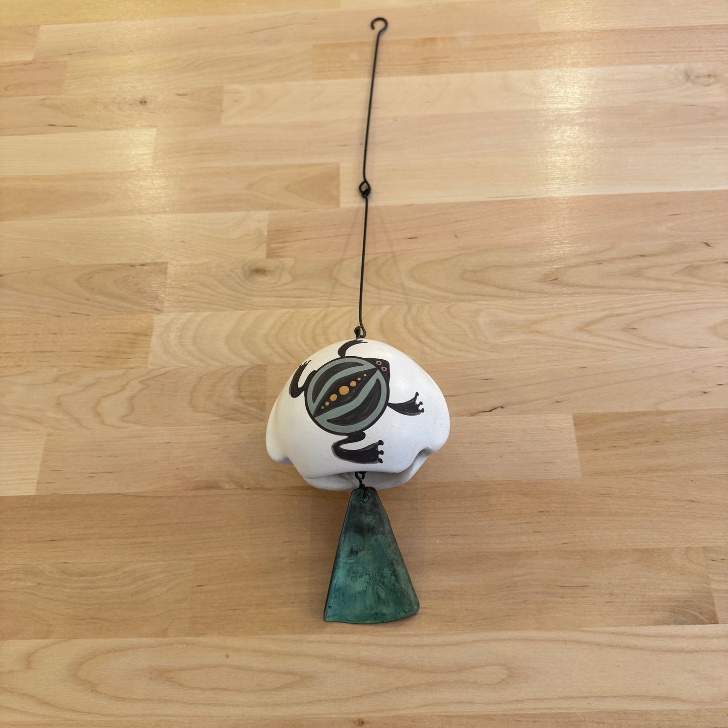 Hand-Painted Ceramic Wind Chime Japanese Furin Style Hanging Bell