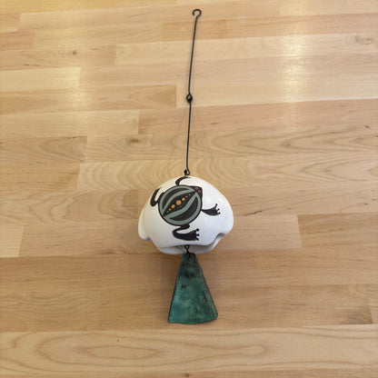 Hand-Painted Ceramic Wind Chime Japanese Furin Style Hanging Bell