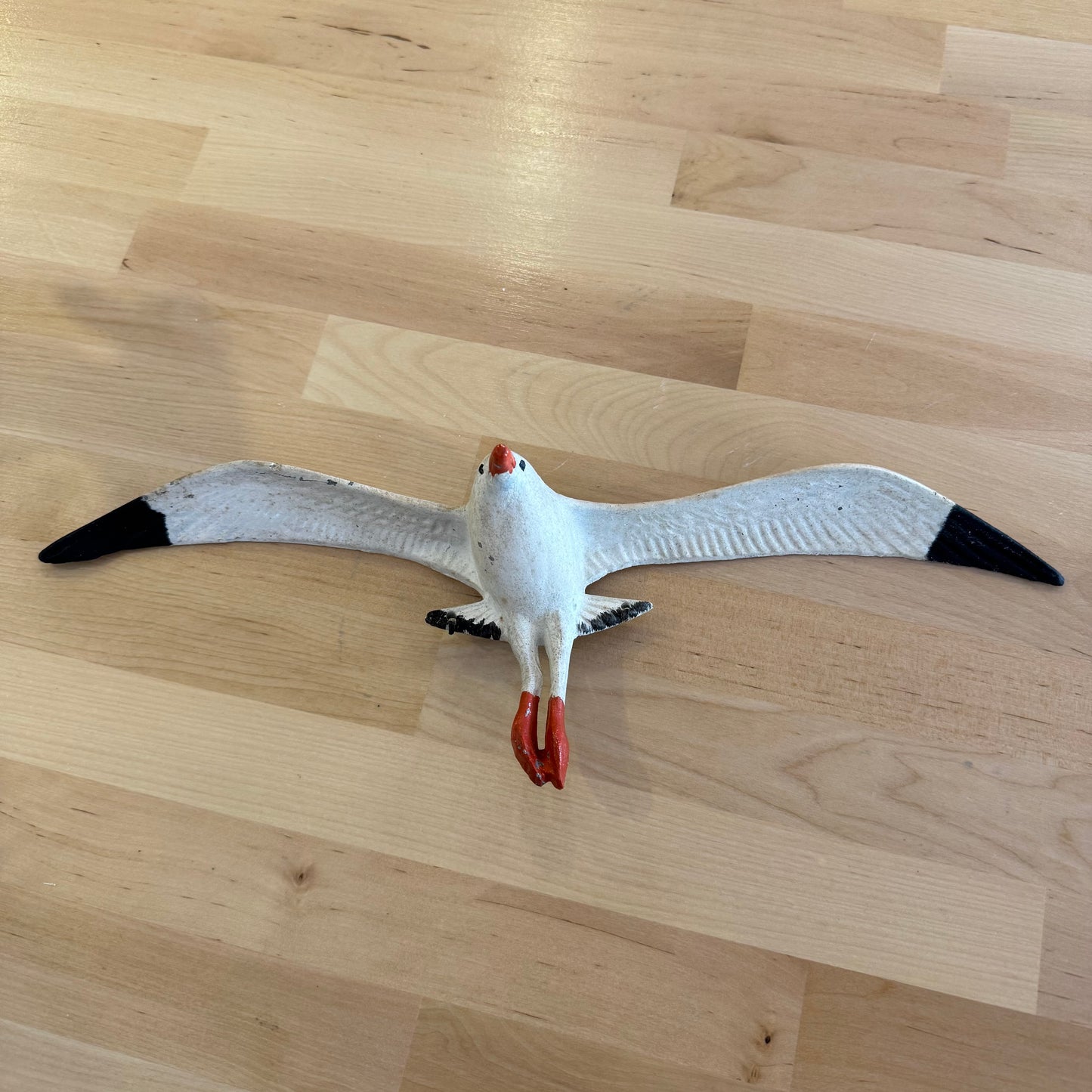 Cast Metal Flying Seagull Wall Art Marked 326 BE Coastal Decor