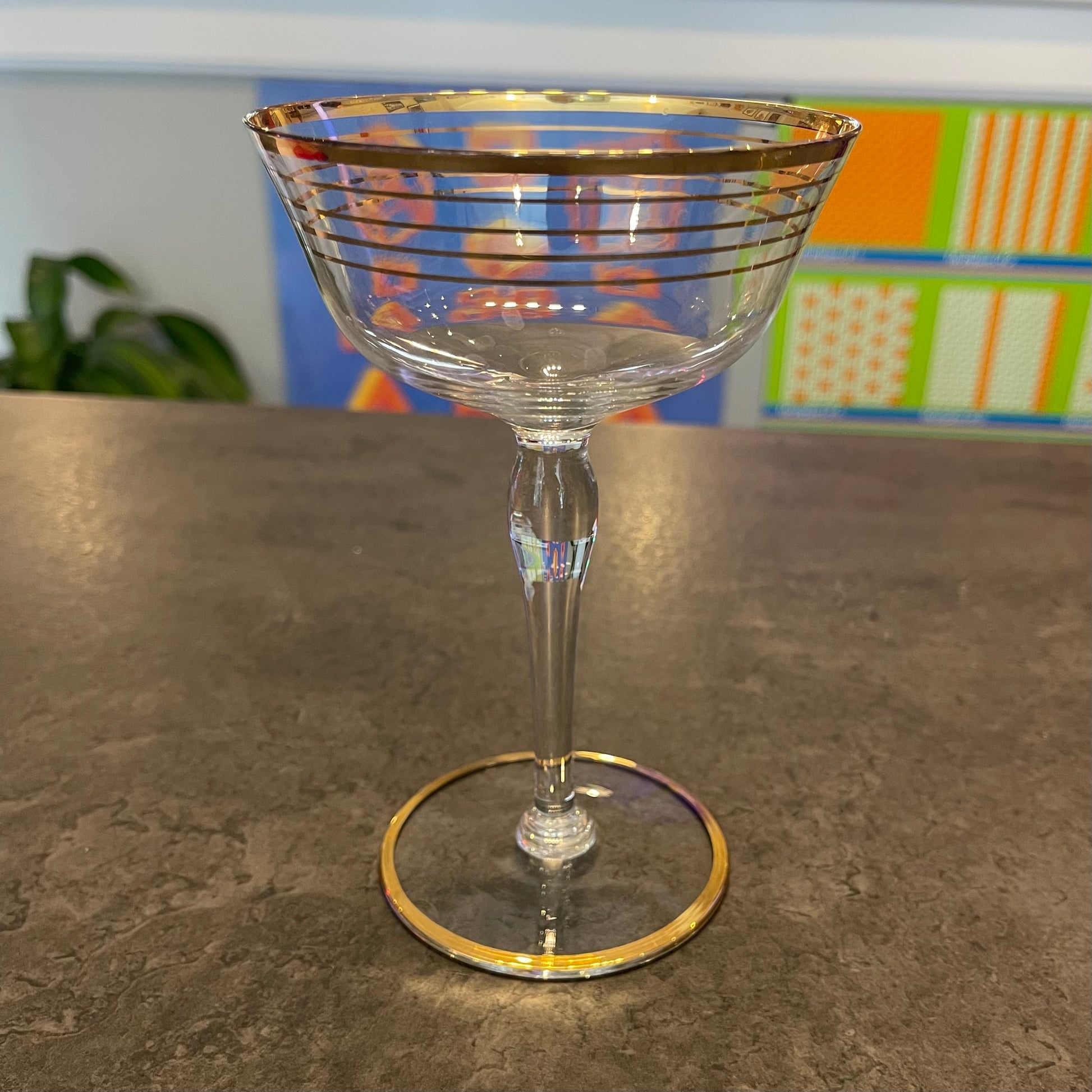 Set of 6 Gilded Champagne Glasses