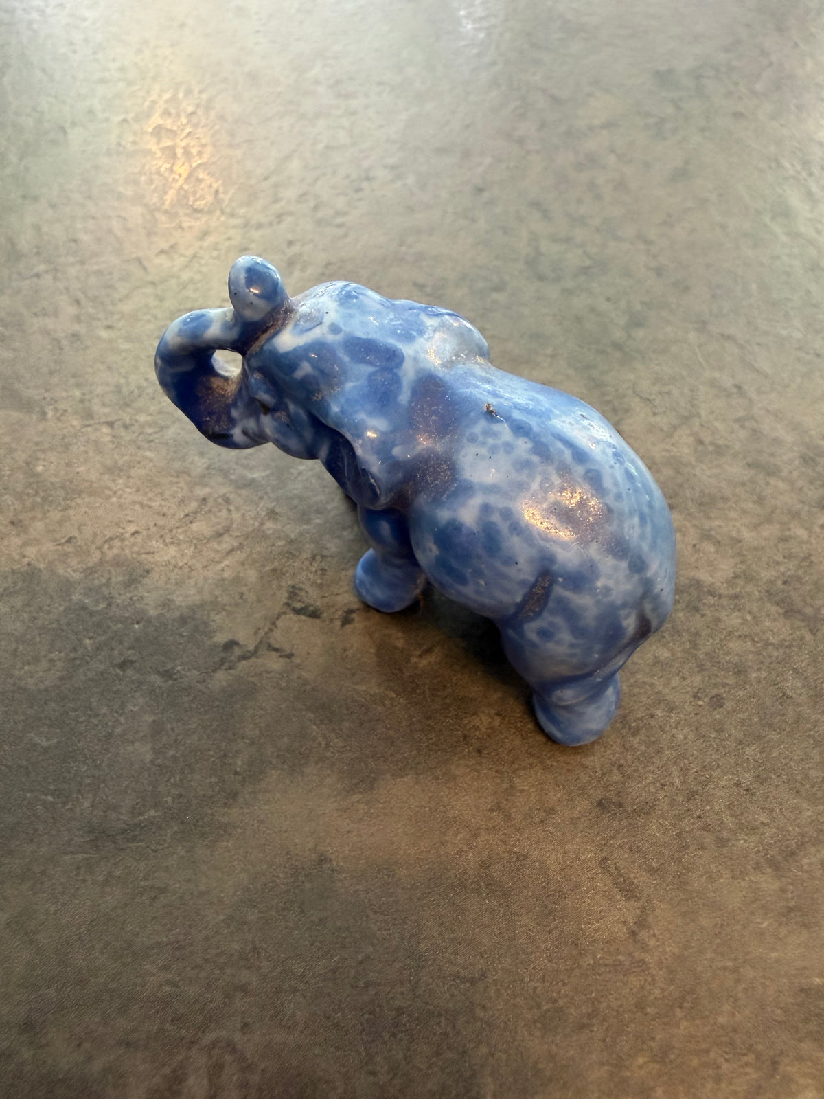 Blue Tiny Elephant Figurine