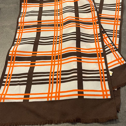 Brown and Orange Plaid Scarf