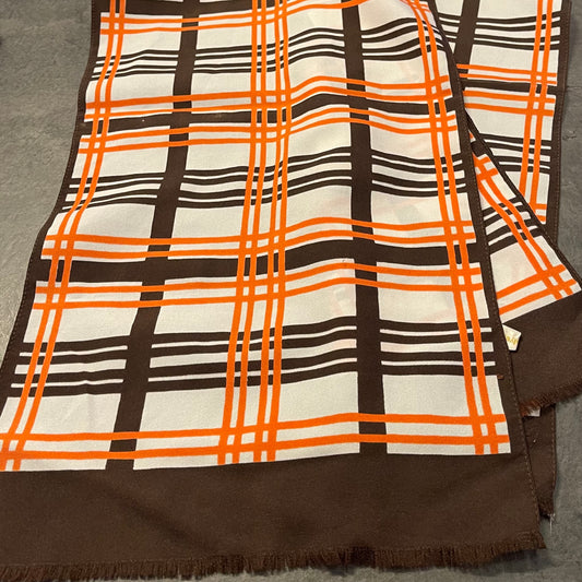 Brown and Orange Plaid Scarf
