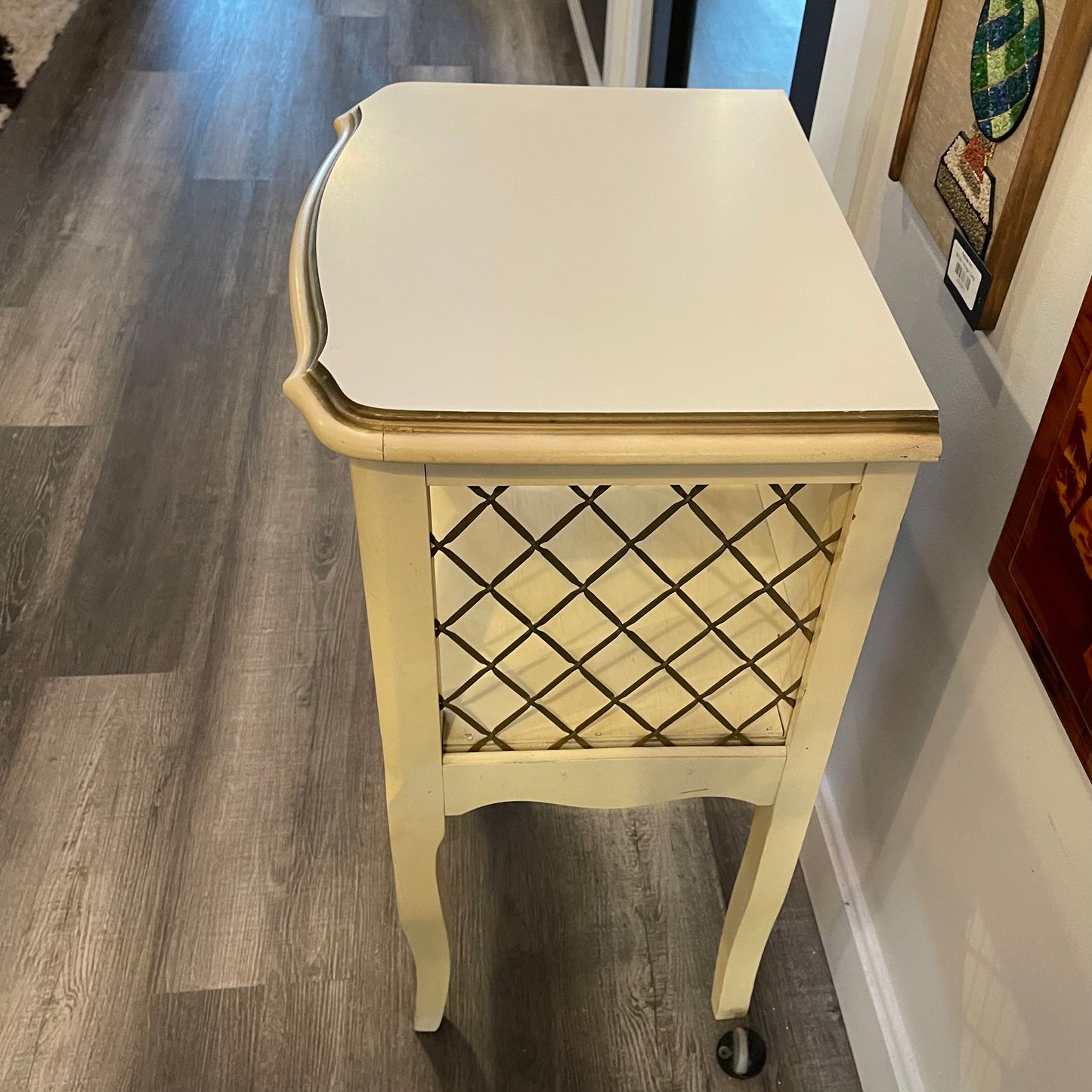 Cream with Gold Side Table