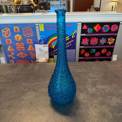 Blue Empoli Glass Bubble Genie Bottle Vase
