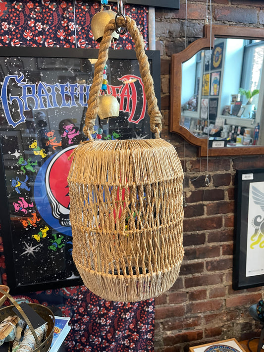 Seagrass Rapped Hanging Lantern