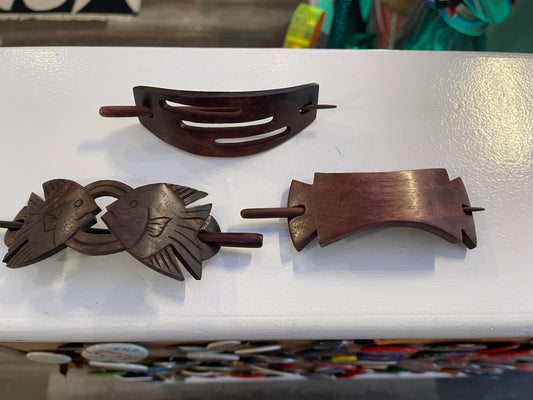 Exotic Wood Stick Barrettes
