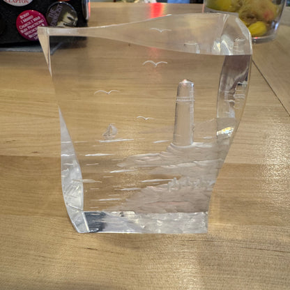 Lucite Lighthouse Art
