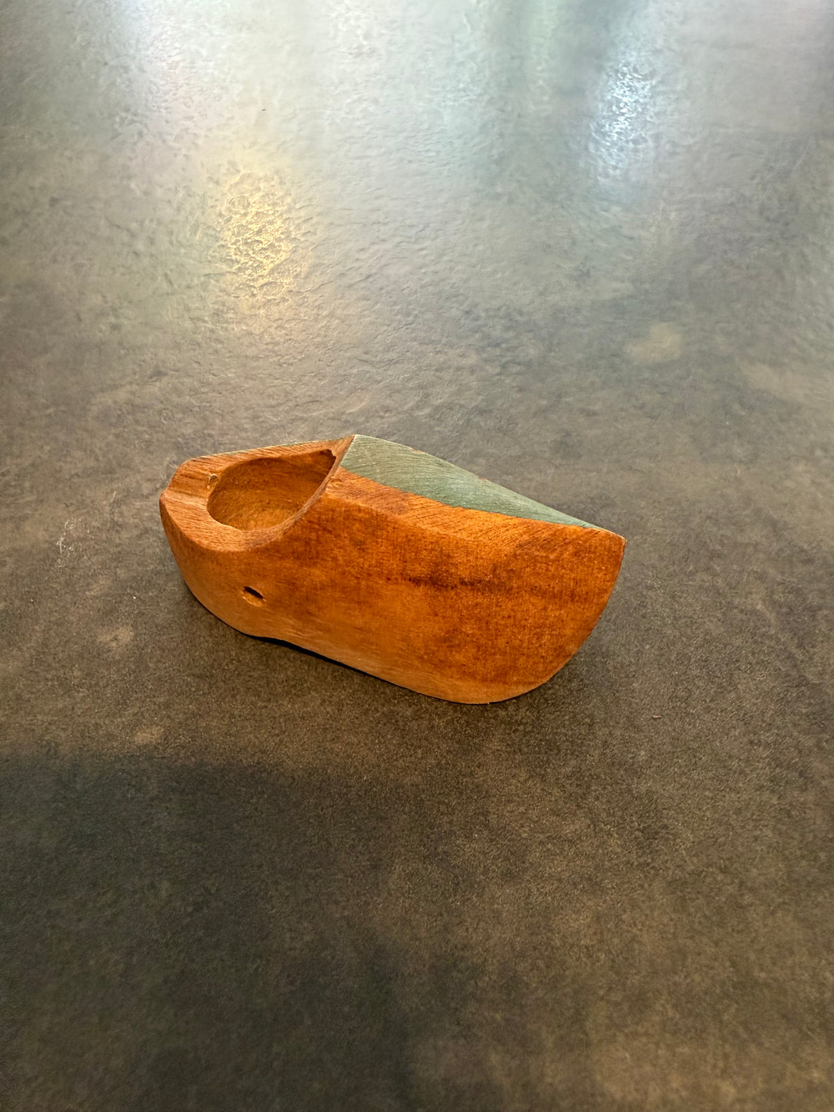 Clog Sabot Style Green Wooden Shoe